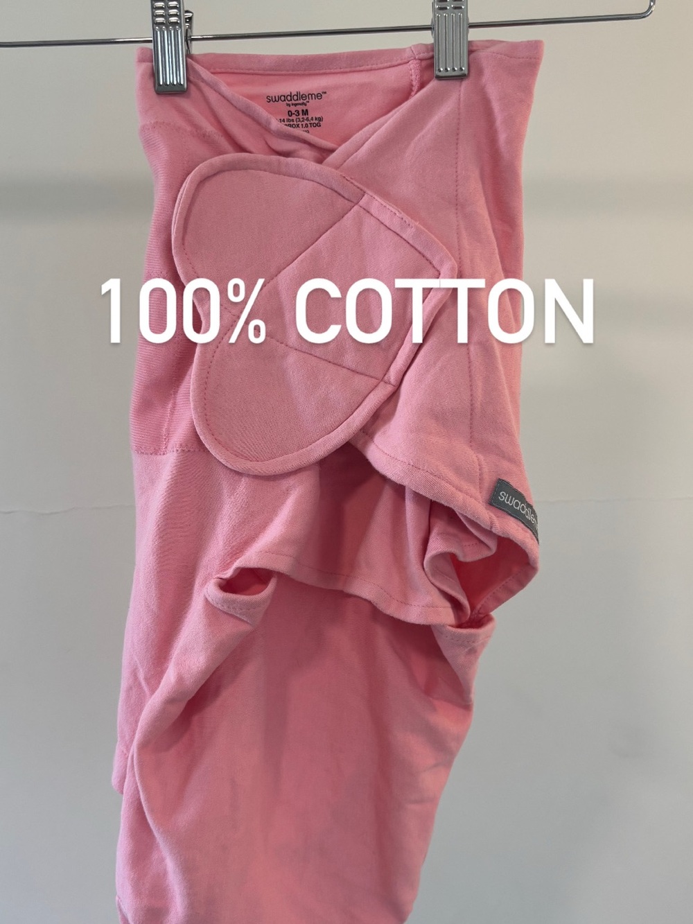 SwaddleMe Pink Heart Baby Swaddle Sack | 100% Cotton